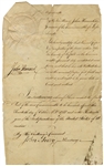 John Hancock Document Signed as Governor of Massachusetts